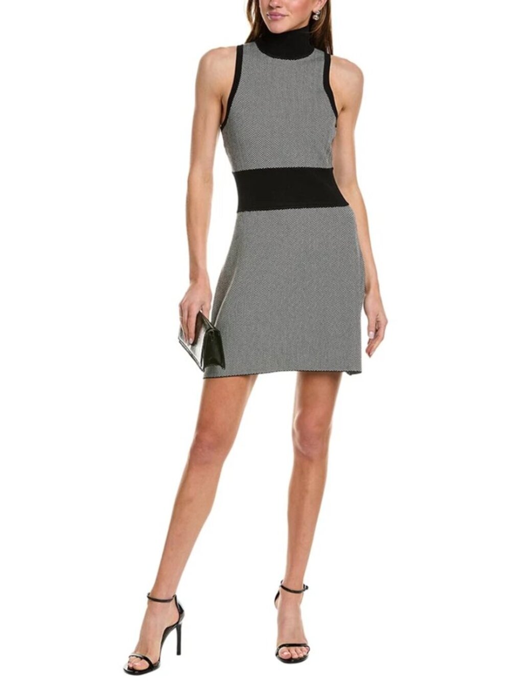 *NWT Theory Sleeveless Pearl Blue Caviar Square Neck Vol Linen Blend Dress 6 $44